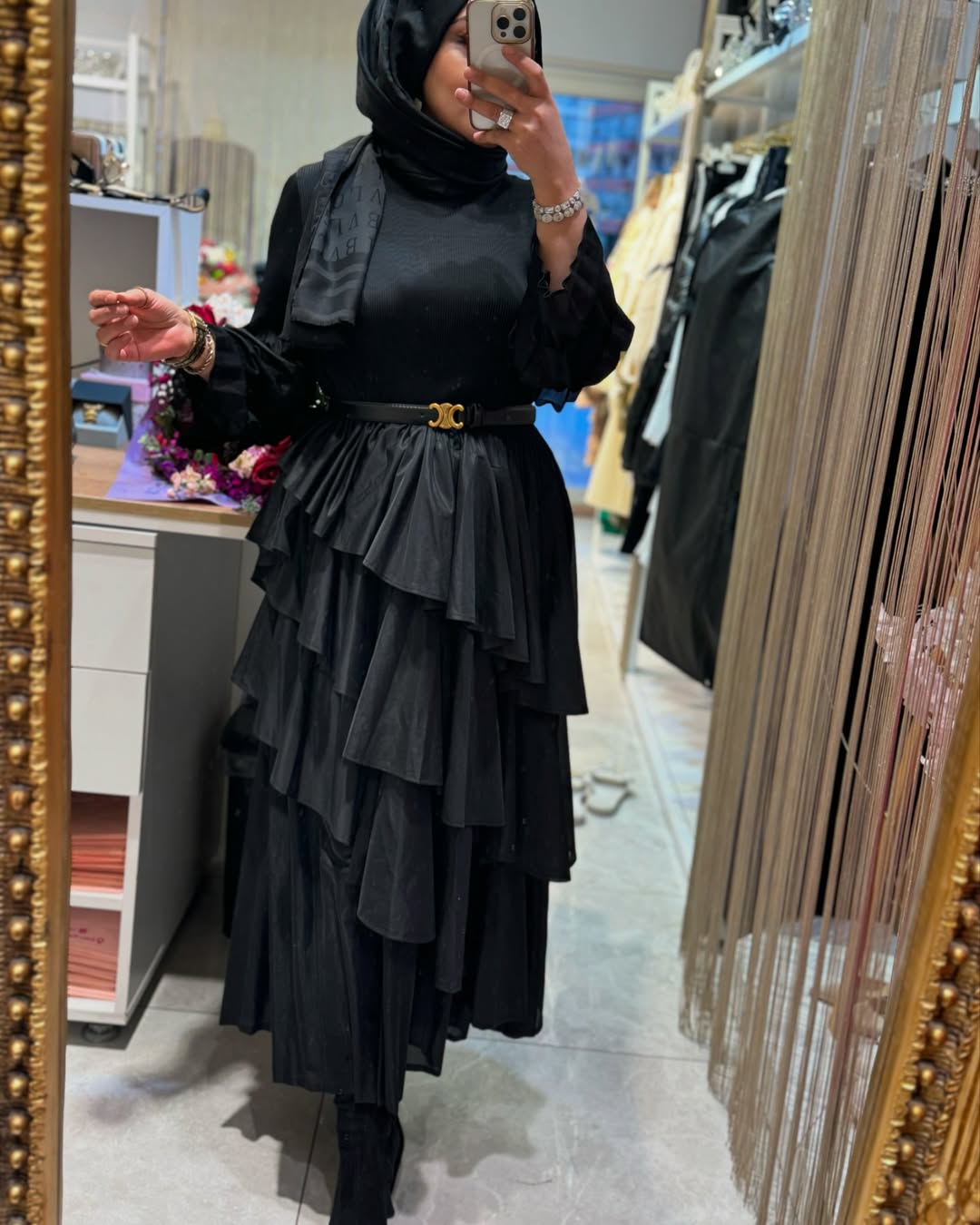 Kemerli ithal elbise